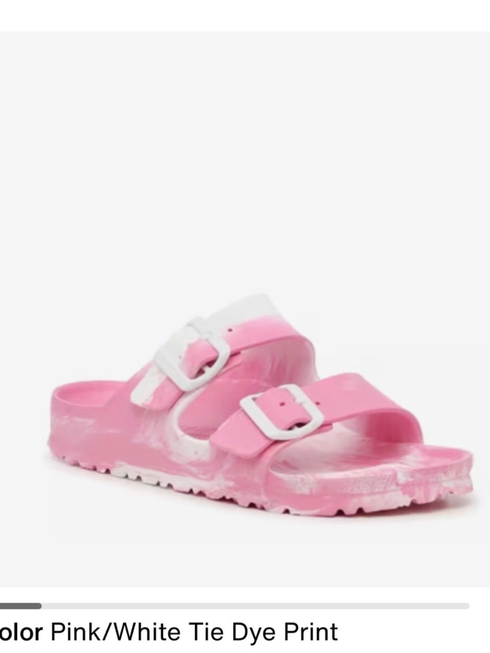 Birkenstock Arizona Essentials Slide Sandal in Pink and White